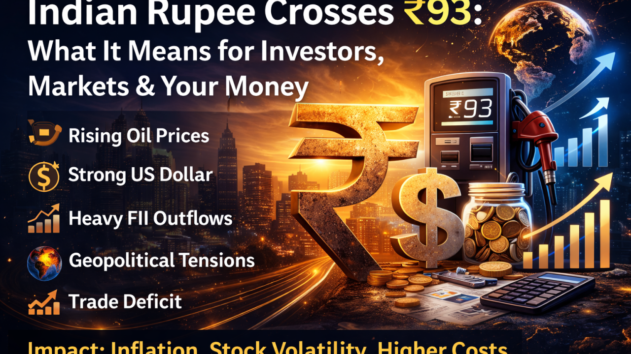 Indian Rupee Crosses ₹93: What It Means for Investors, Markets & Your Money